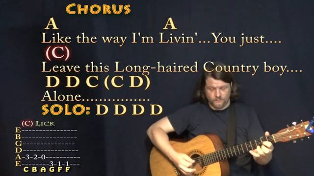 Long Haired Country Boy (Charlie Daniels) Guitar Cover with Chords/Lyrics смотреть онлайн