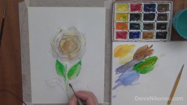 роза на фоне зимнего окна акварель смотреть онлайн