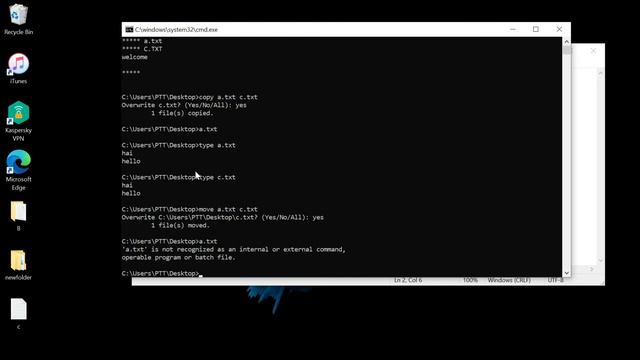 How To USE [DEL,COPY,MOVE,VER,DATE/TIME,DIR,COLOR] Commands in COMMAND PROMPT 💥Windows10. смотреть онлайн