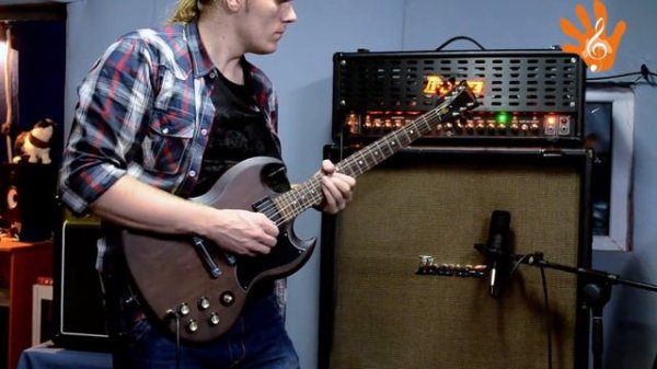 Gibson SGJ Chocolate satin test on Ibanez Thermion 120 Vt, mic AT4040