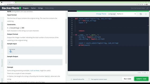 Python HackerRank Challenge #18 Python: Find a String смотреть онлайн