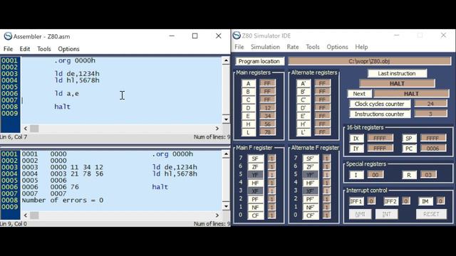 Part VI of programming the Intel 8080, 8085 and Zilog Z80 in Assembler смотреть онлайн