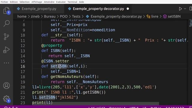 POO en python : property decorator смотреть онлайн