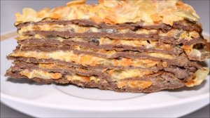 РЕЦЕПТ ИДЕАЛЬНЫХ БЛИНОВ ДЛЯ ПЕЧЕНОЧНОГО ТОРТА, ПЕЧЕНОЧНЫЙ ТОРТ ЗАЖАРКОЙ, СВИНАЯ ПЕЧЕНЬ, ТОРТ ПЕЧЕНЬ