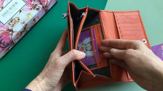 ❤Женский кожаный оранжевый кошелек Sergio Valentini➡️СВ 8097-065 смотреть онлайн