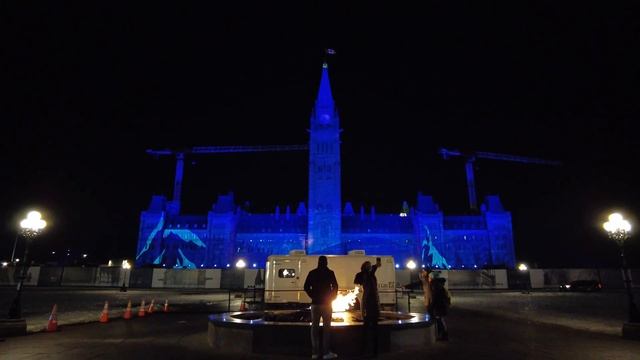 Light show on the Parliament of Canada - Multimedia projection on Parliament Hill - Ottawa Dec 2021 смотреть онлайн