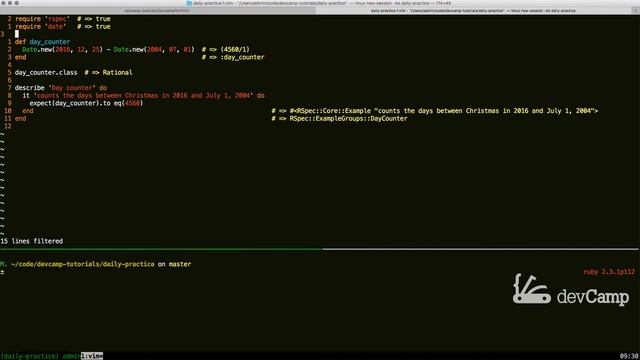 Calculate the Number of Days Between Two Days in Ruby смотреть онлайн