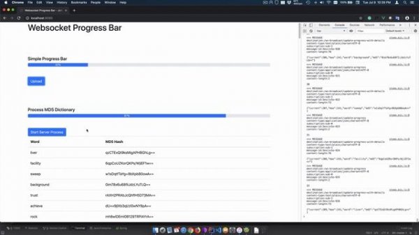 WebSocket Progress Bar In Spring boot and Vue