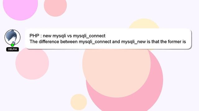 PHP : new mysqli vs mysqli_connect смотреть онлайн
