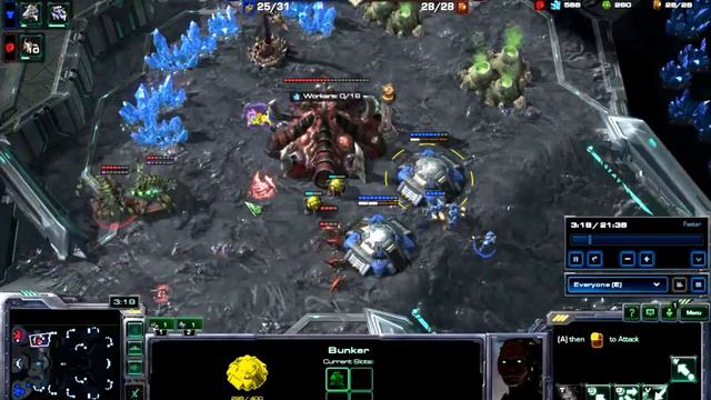 StarCraft2: Ud que haria Capitulo1 - Denegacion de Hatchery con Bunker смотреть онлайн