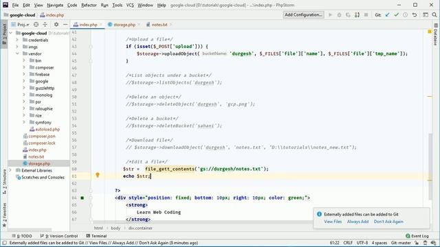 GCP Part8: Download, Edit files from Google Cloud Storage using PHP Library смотреть онлайн