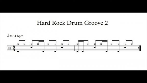 Hard Rock Drum Loop 2 (84 bpm) | Drum Beat | Drum Groove | Drum Track | Drums Only | Metronome