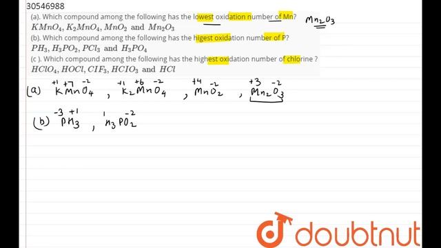 (a). Which compound among the following has the lowest oxidation number of Mn? `KMnO_(4), K_(2)MnO_ смотреть онлайн