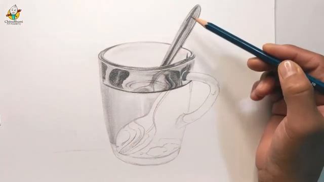 Realistic Glass Shading with Spoon | Pencil Drawing смотреть онлайн