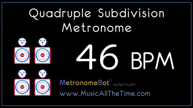 Quadruple subdivision metronome at 46 BPM MetronomeBot смотреть онлайн