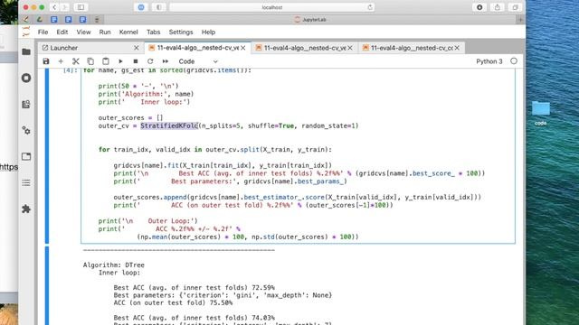 11.6 Nested CV for Algorithm Selection Code Example (L11 Model Eval. Part 4) смотреть онлайн