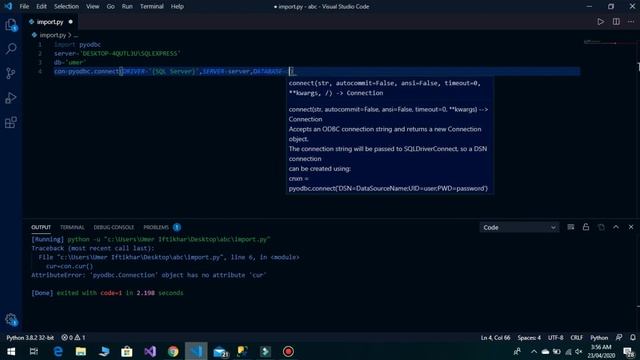 Connection with SQL Server using python || Select data from SQL Server смотреть онлайн
