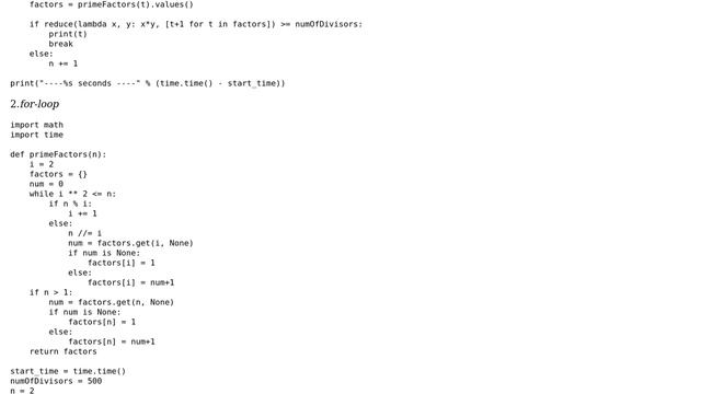 Code Review: Project Euler 12 (triangle numbers), solved using functools.reduce() and looping смотреть онлайн