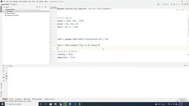 Adding text in Pygame Window Screen | Pygame series #3 | Python Game Development смотреть онлайн
