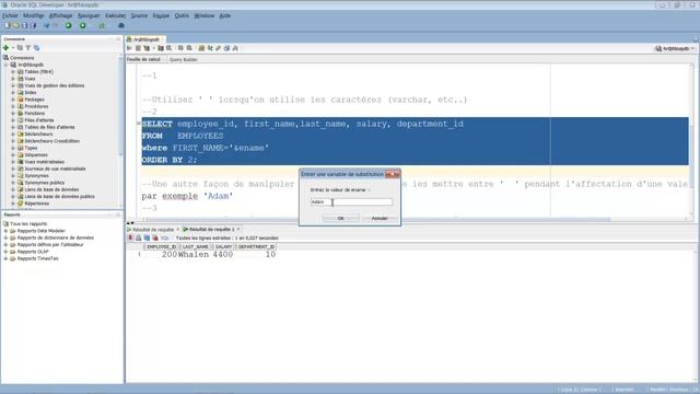 Formation sur Oracle 12 C: 26. Qu'est ce qu'une variable de substitution ? смотреть онлайн