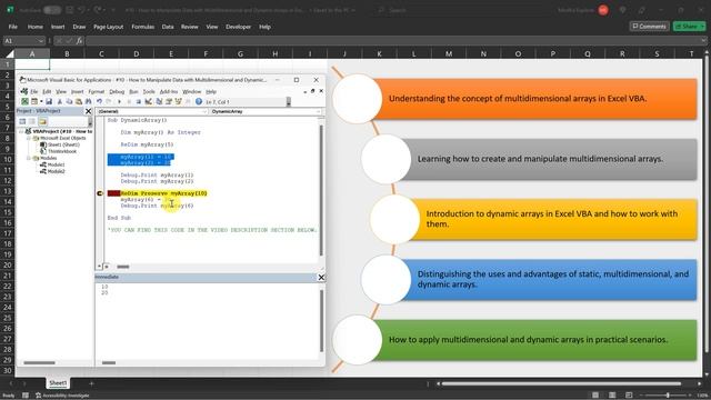 #10 How to Manipulate Data with Multidimensional and Dynamic Arrays in Excel VBA смотреть онлайн