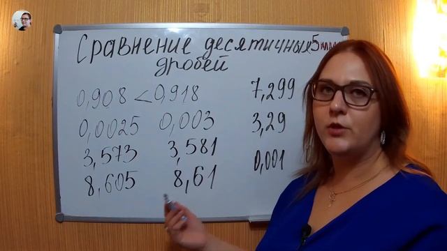 Сравнение десятичных дробей Математика 5 класс смотреть онлайн