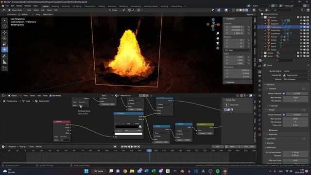 Fire Animation with Heat Distortion in Blender смотреть онлайн