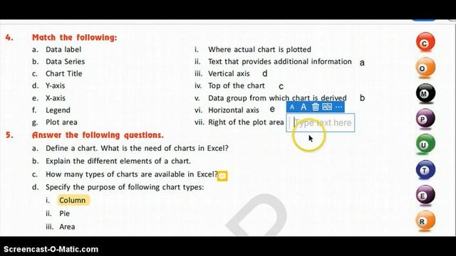 Charts in MS Excel, Exercises, Class 7, Ch 4, Computer Science, IT Planet, APS CBSE смотреть онлайн
