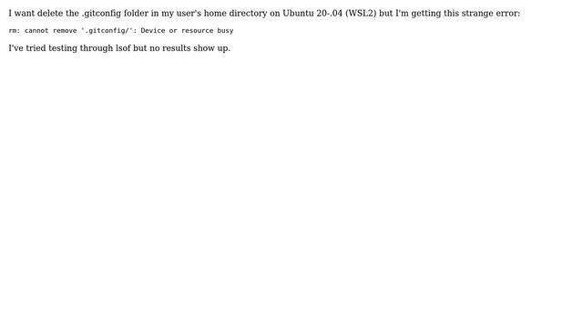 DevOps & SysAdmins: Unable to delete .gitconfig folder in user home wsl2 смотреть онлайн