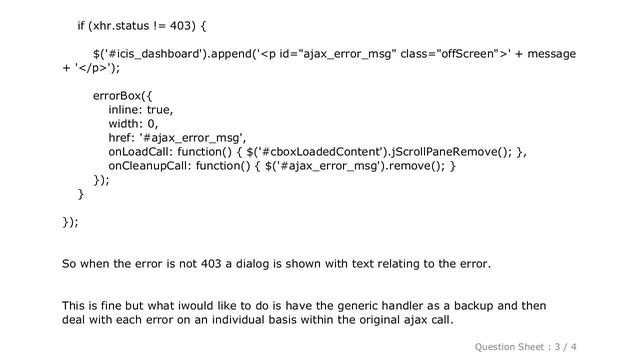jQuery : jQuery ajax generic error handling and on a case-by-case basis смотреть онлайн