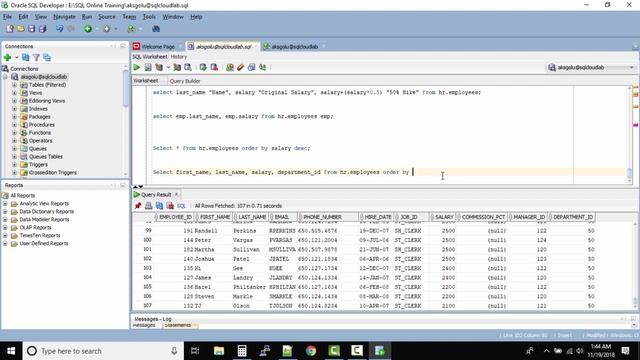 Oracle SQL ORDER BY clause | Oracle SQL fundamentals смотреть онлайн