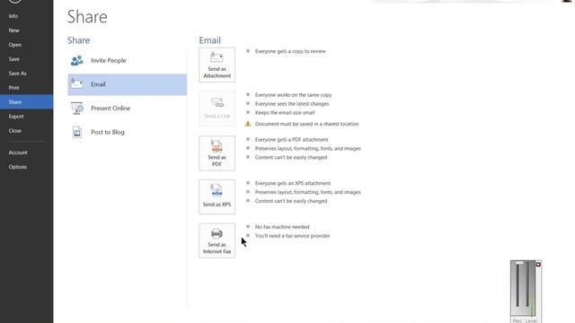 How to send a document directly to email in Microsoft Word 2013. смотреть онлайн