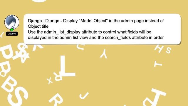 Django : Django - Display "Model Object" in the admin page instead of Object title смотреть онлайн