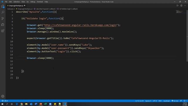 Part-10: How to Create a Test Case in Protractor for AngularJS Application смотреть онлайн