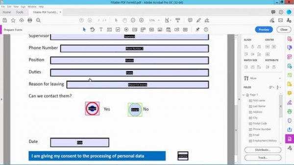 How to remove clickable radio button from a fillable pdf form in Adobe Acrobat Pro DC 2022