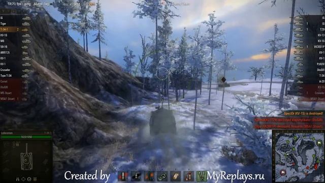 WOT: Arctic Region - T-34-1 - 4 frags смотреть онлайн