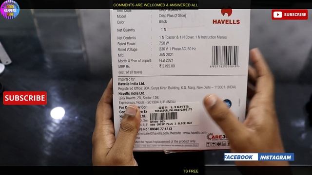 രാവിലെ BREAD ടോസ്റ്റ് ആക്കിയാലോ ? - Havells Crisp Plus 750-Watt Pop-up Toaster смотреть онлайн