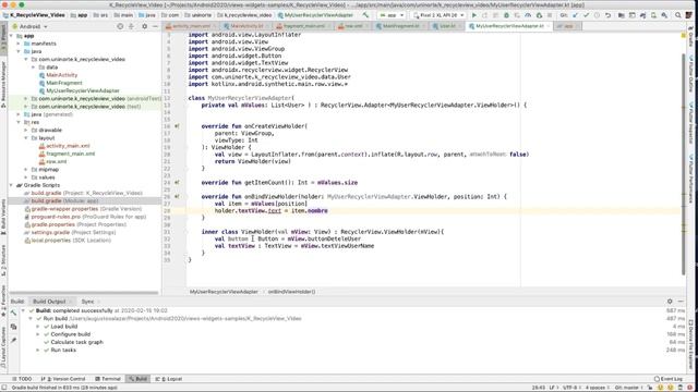 2 - Kotlin Recycle View Adapter and simple data смотреть онлайн