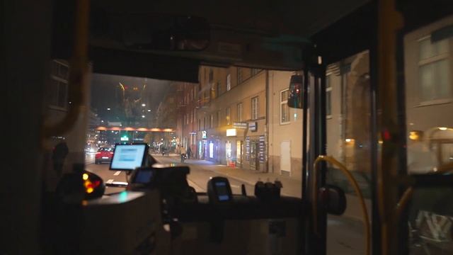 Sweden, Stockholm, bus 4 night ride from Västerbroplan to Hornstull смотреть онлайн