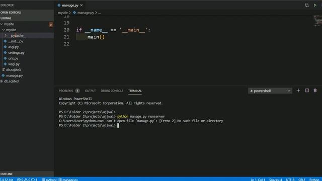 can't open file 'manage.py': [Errno 2] No such file or directory| SOLVED смотреть онлайн