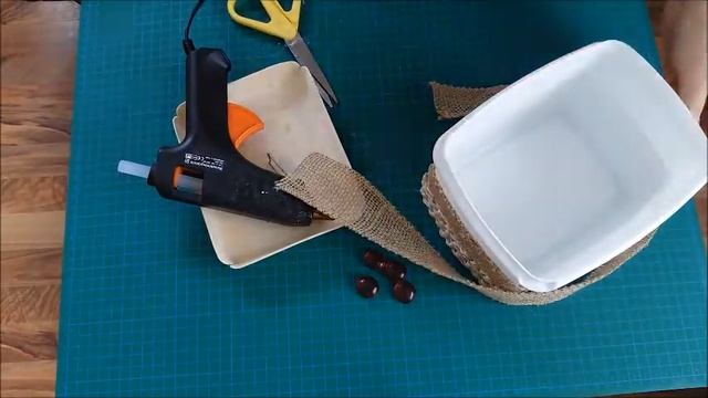 Корзинка из коробки от мороженого,джутовой тесьмы и косички. смотреть онлайн