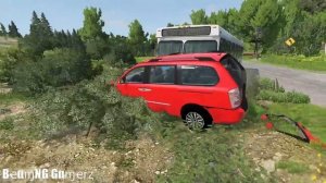 Тачки против упавшего дерева #1 - BeamNG