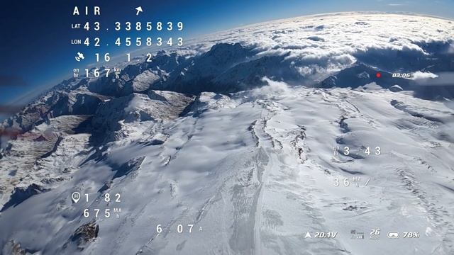 Полет к вершине Эльбруса (DJI O3 Air Unit, квад 5'', 4000ma Li-ion) / Flight To The Summit Of Elbru