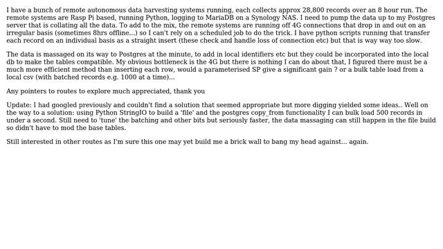 Databases: Transfer of data (lots) from NAS based MariaDB to Postgres at AWS смотреть онлайн