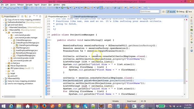 Hibernate Criteria With Projections смотреть онлайн