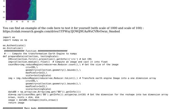 GIS: Issue when transforming an EE.Image into numpy array смотреть онлайн