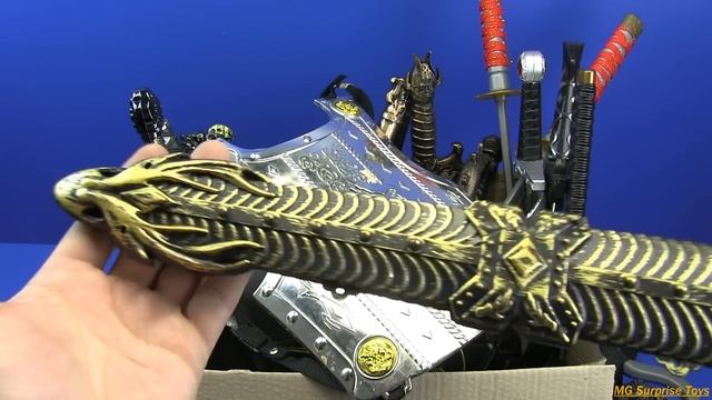 Box Of Pirates&Ninja Guns Toys And Weapons! ,Swords,Knife,Gun&Equipment