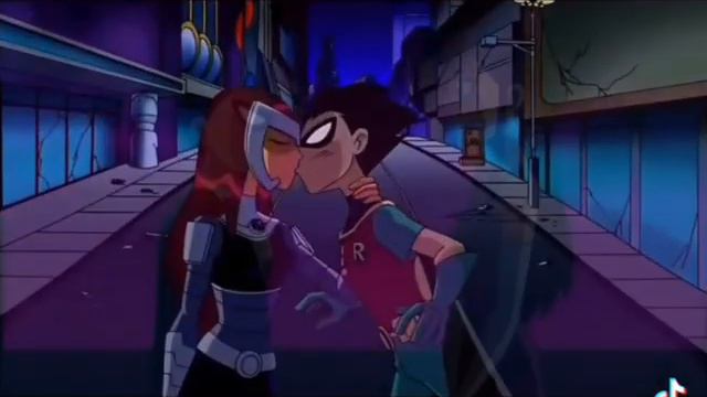 Пары из Юнов Титанов Робина и Старфайер и Бистбой и Рейвен Глаза Фонари смотреть онлайн