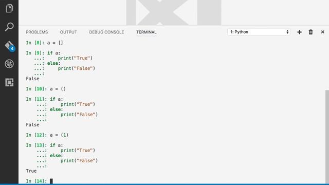 5.1.2 Truthy Falsy values in Python смотреть онлайн