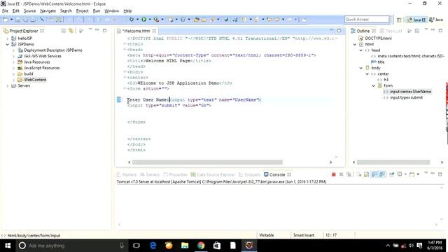 How to create simple Hello word application in JSP? смотреть онлайн